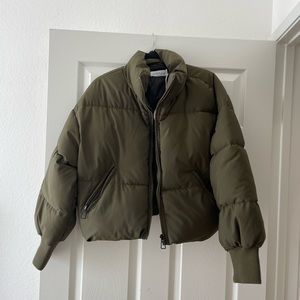 Petal and Pup olive green puffer jacket